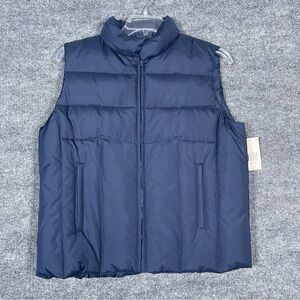 PB Basics Women’s Large NWT Navy Blue Full Zip Puffer  Casual Active Vest